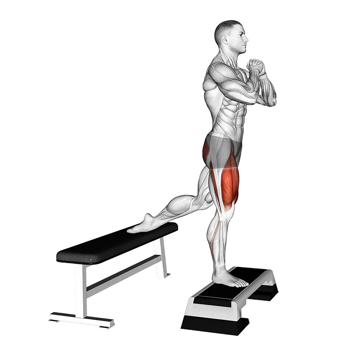 Elevated Split Squat exercise animation (Male)