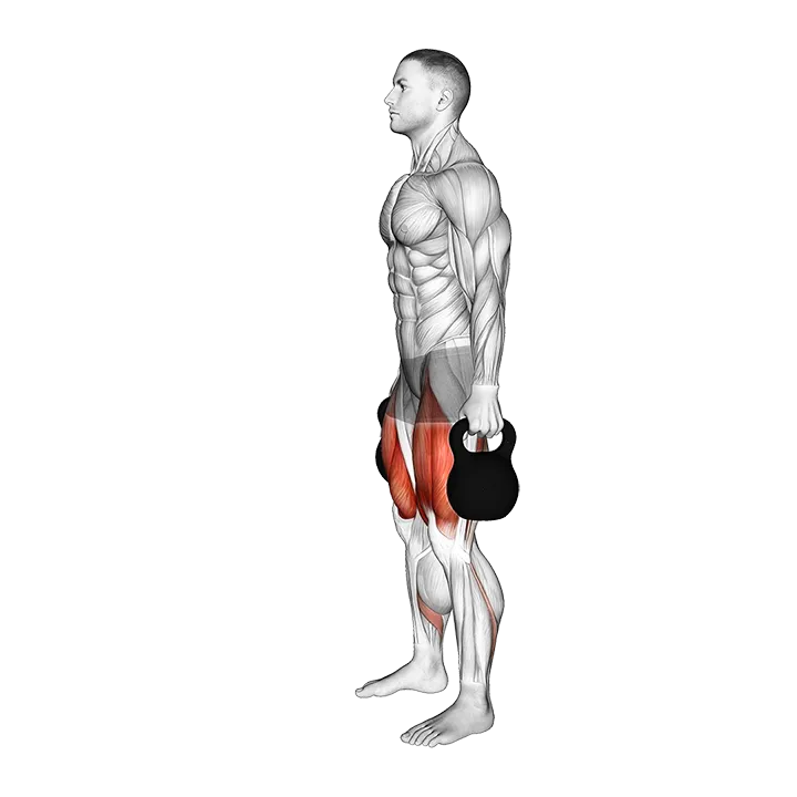 Kettlebell Romanian Deadlift to Squat exercise animation (Male)