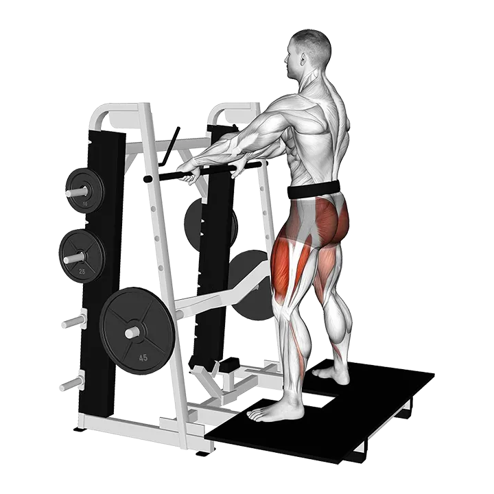 Lever Belt Sumo Squat exercise animation (Male)