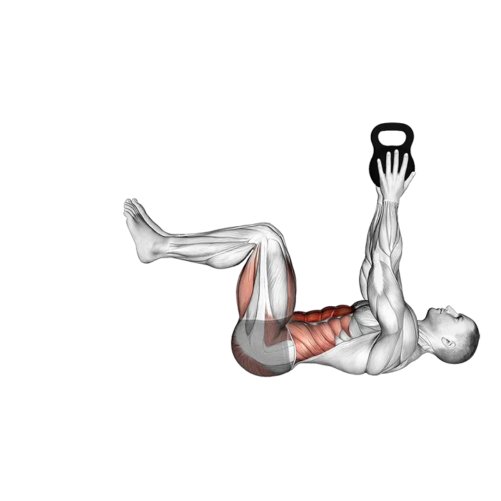 Weighted Kettlebell Dead Bug exercise animation (Male)