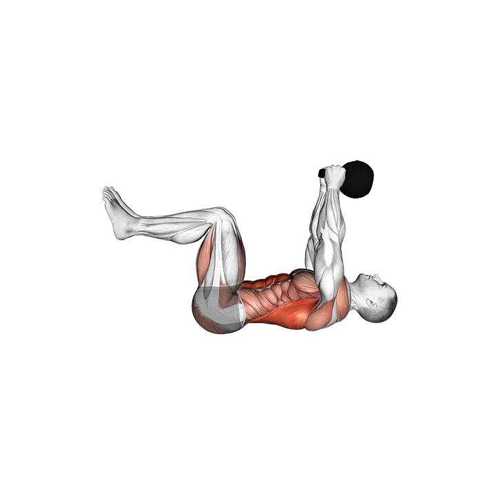 Kettlebell Pullover Dead Bug exercise animation (Male)