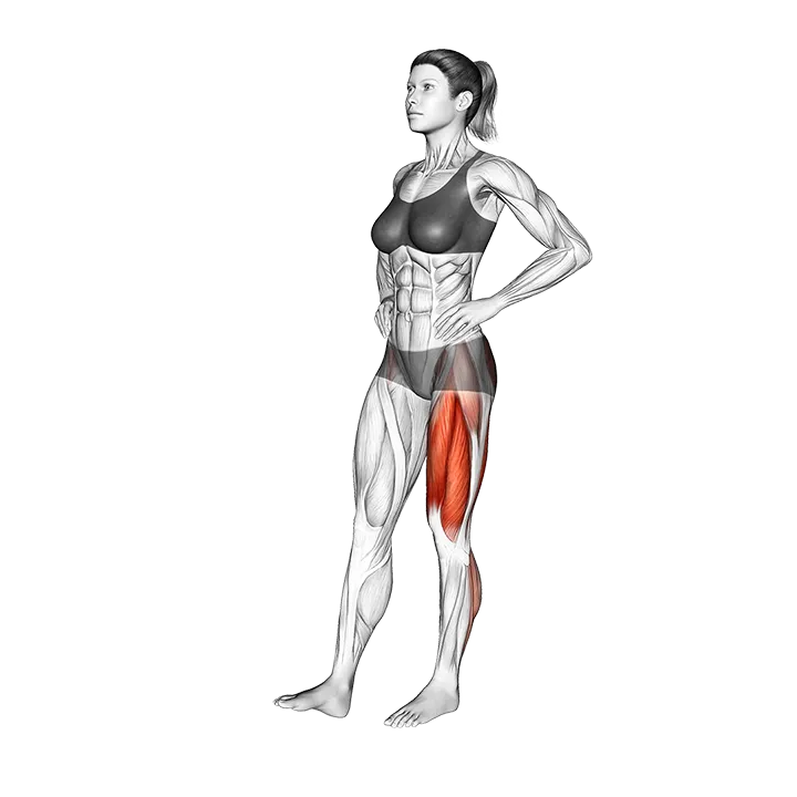 Bodyweight Patrick Step exercise animation (Female)