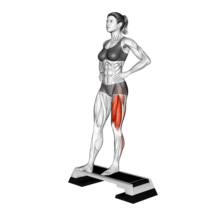 Bodyweight Patrick Step from StepBox exercise animation (Female)