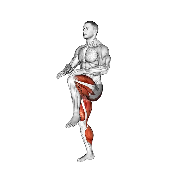 Hopping High Knee Tap exercise animation (Male)