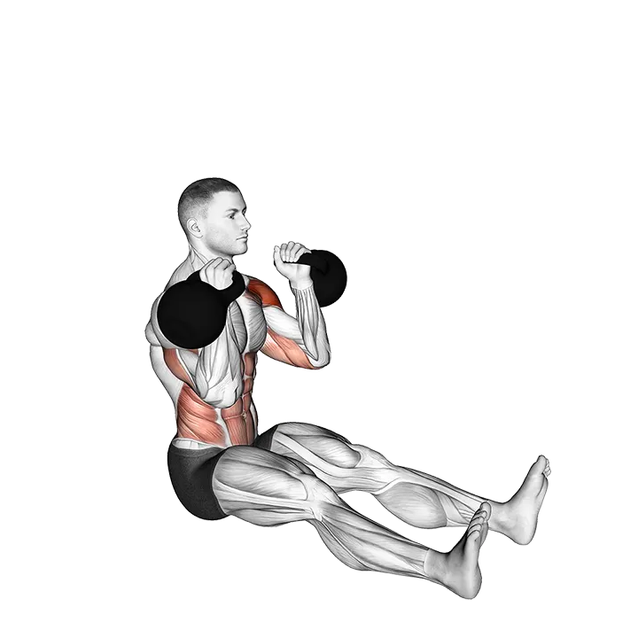 Kettlebell Z Press exercise animation (Male)