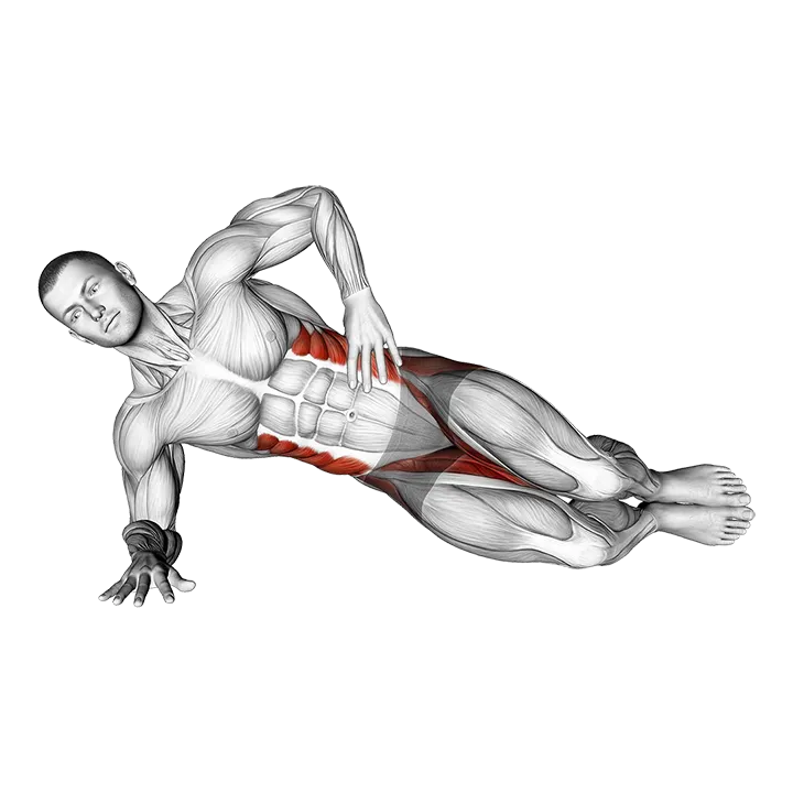 Side Plank Clamshell exercise animation (Male)