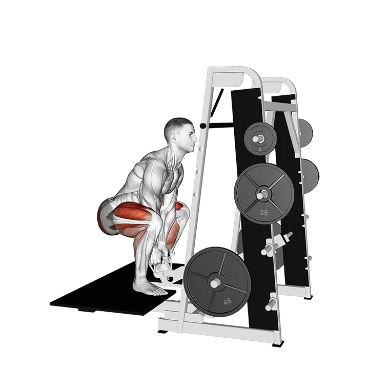 Lever Belt Deadlift (V bar) exercise animation (Male)